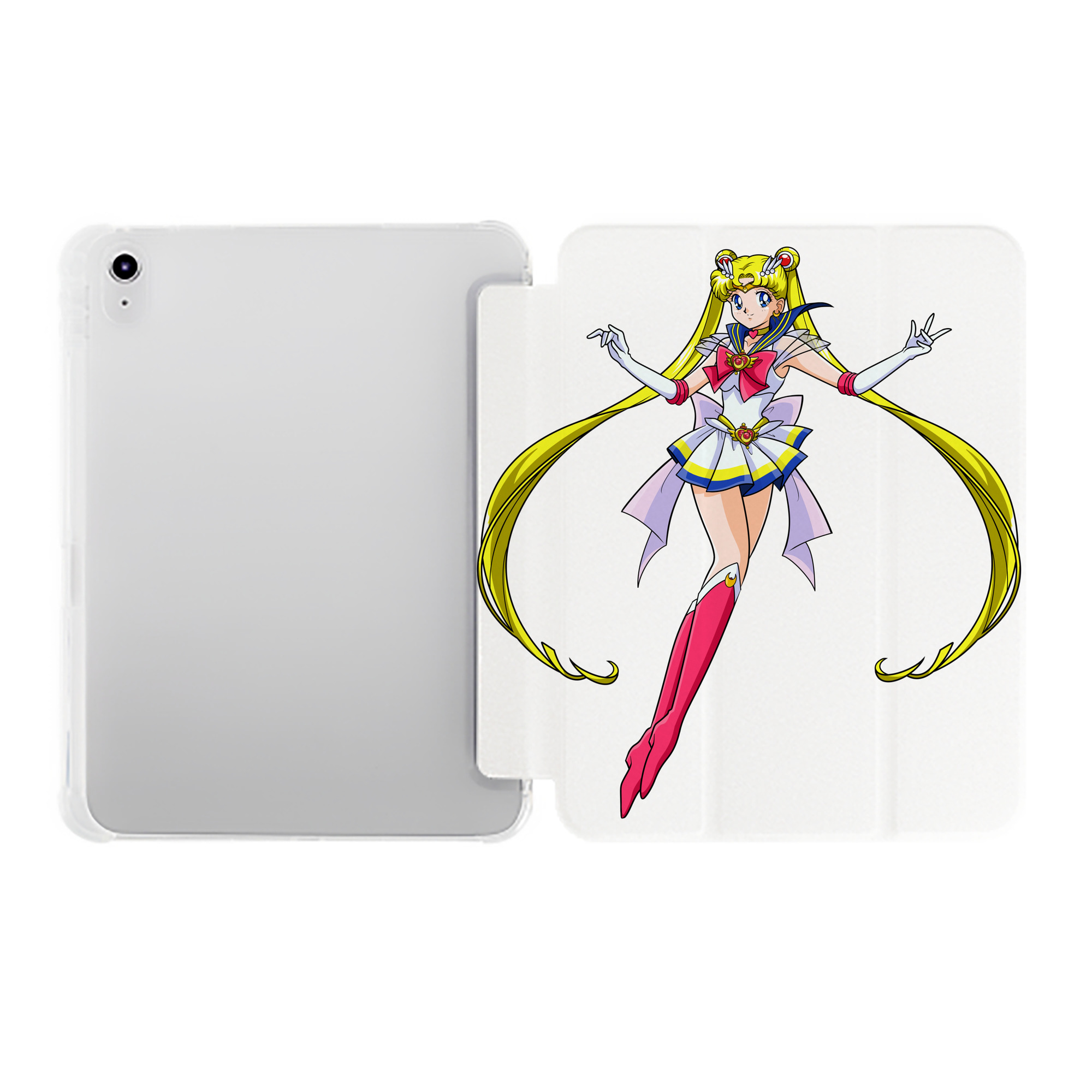 （画像用） 美少女戦士セーラームーン 月野 うさぎ つきの うさぎ Sailor Moon Tsukino Usagi IPad ケース ペン収納付き 三つ折りスタンド PUレザー×シリコン 対応機種9.5/10.5/10.9インチ